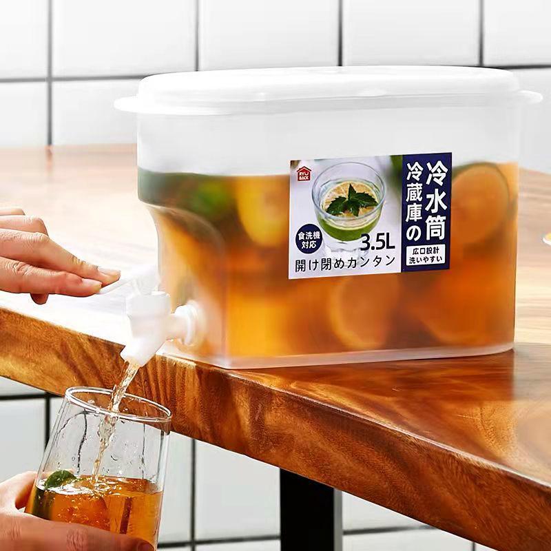 3.5L Large Capacity Water Kettle with Faucet Refrigerator Iced Cold Water Dispenser Bottle Outdoor Camping Water Kettle