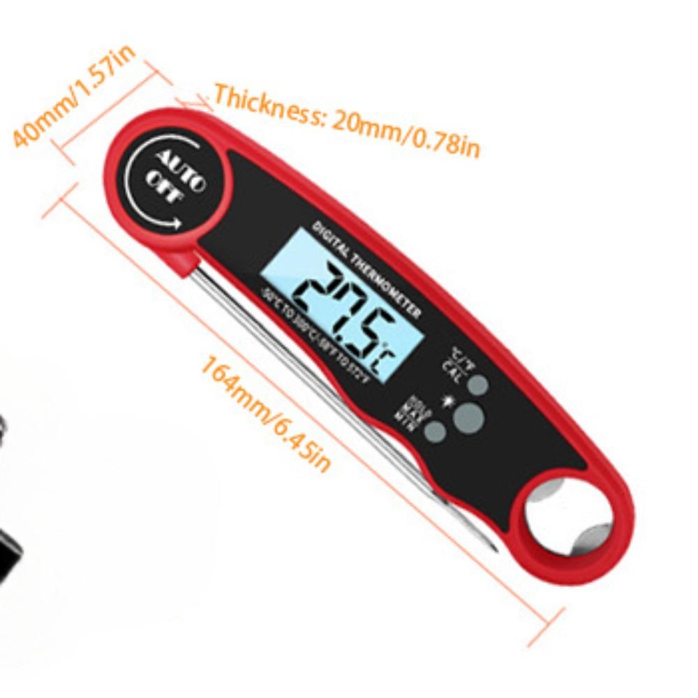 Lebensmittelthermometer aus Kunststoff, faltbar, Küchen-Backtemperatur-Messwerkzeug, digitales Sondenthermometer zum Grillen von Fleisch
