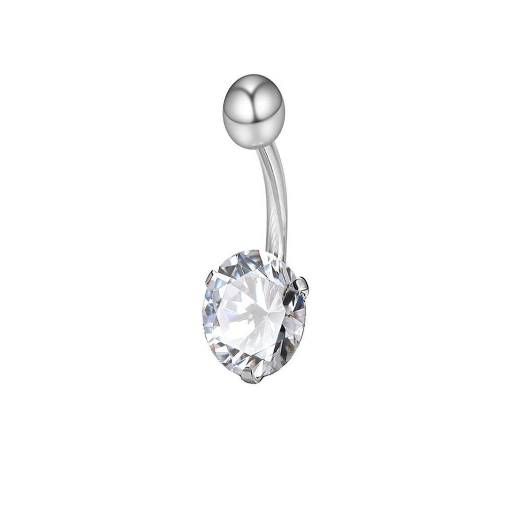 Drei-Krallen Zirkon Runde Kugel Bauchnabelring Körperpiercing Schmuck