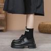 Soft leather platform spring new muffin bottom lace-up single shoes jk British style non-slip small leather shoes