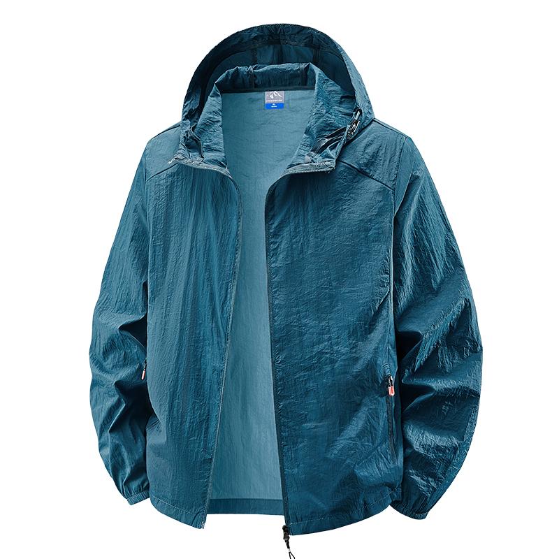 Sommerjacken Herren Mit Kapuze Windbreaker Mäntel Camping Sonnenschutzkleidung Herren Ultradünn Angeln Tragen Mann Sportbekleidung