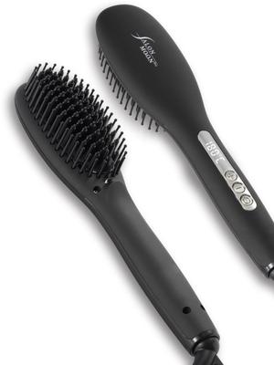 SALONMOON Ion Natural Straight Heat Brush Brush Iron 31 Temperature Settings Digital Temperature Display Compatible with Overseas Can Be Used In