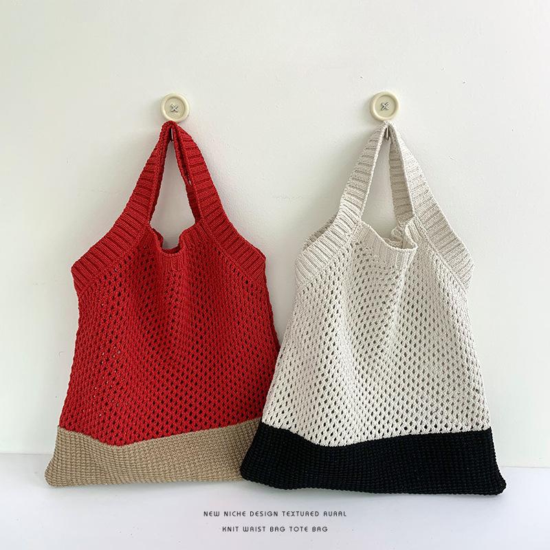 Crossbody Bag Women's Perforated Bag Mesh Storage Bag Large-capacity Shopping Bag High-quality Single-shoulder Bag