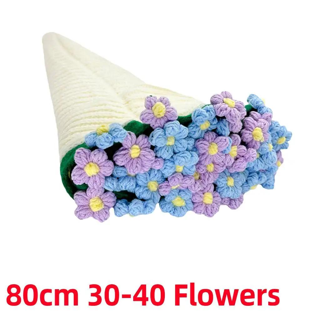 Crocheted Rose Bouquet Blanket finished Product Knitted Flower Bouquet Blankets Hand Knitted Rose Blanket for Sofa Throw Blanket