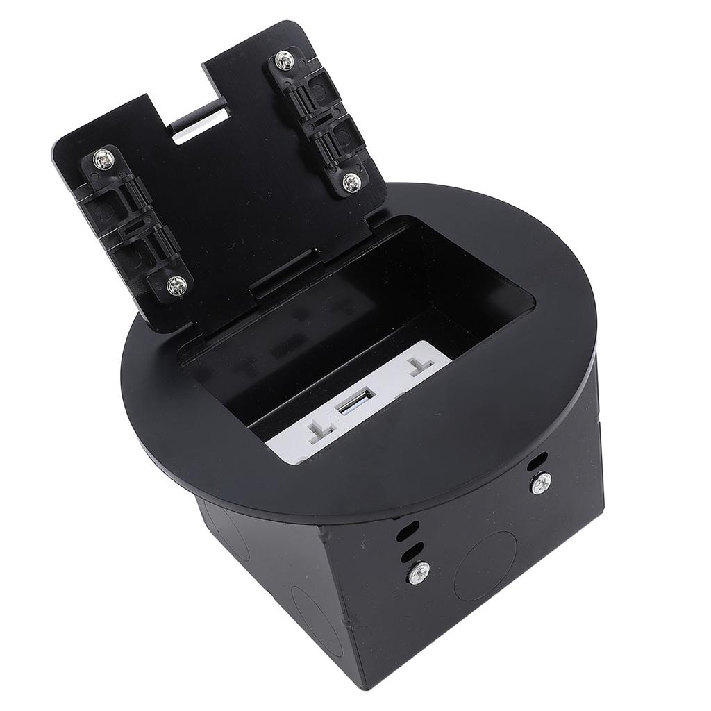 Einbau-Bodensteckdose Wasserdicht Edelstahl Flacher Steckdosensatz 20A 2 3 Löcher 2 USB Rund