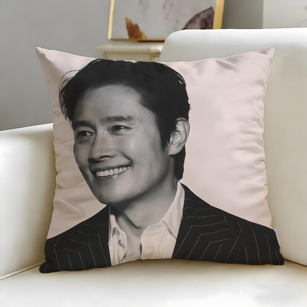 popular celebrity Musife Lee Byung Hun Cushion Cover Soft  EasyWash Pillow Case  Versatile for Couch Bed Travel and Office