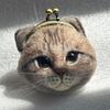 [USED] Shuma Cat Artist Wool Felted Teddy Bear Handmade Plush Toy Pouch