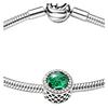 Pandora Sweet Heart Light Luxury Versatile DIY 925 Silver Bracelet Women's Silver/Green ZT26042105ADW