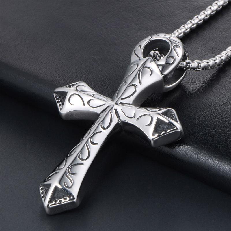 2026 European and American Jewelry Men's Vintage Necklace Personalized Casting Cross Pendant Pendant