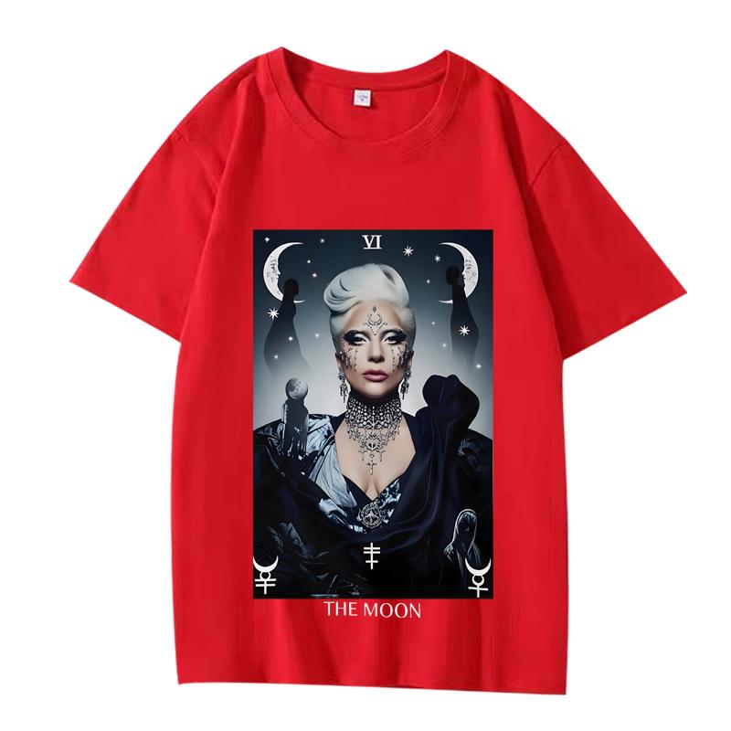 Tarot The moon graphics T Shirt men ’s women Oversized 100% Cotton streetwear short sleeve Summer print Unisex shirts