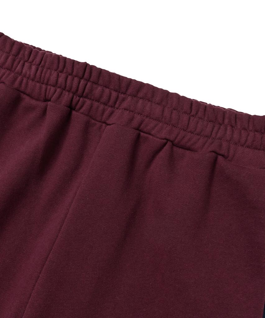 BROWNBREATH W Side Block Sweat Pants - Burgundy