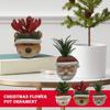 Christmas Artificial Succulent Plants In Pots Resin Fake Flower Planter Santa Snowman Small Faux Pot Plants Christmas Decoration