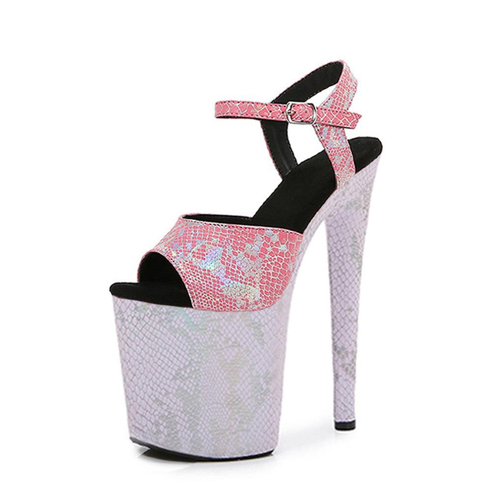 20Cm Symphony Snake Sandals Hate the sky high large size super high heel sexy shoes pink nightclub catwalk dancing shoes