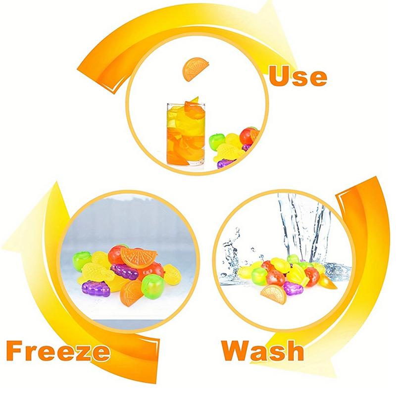 24Pcs Reusable Plastic Quick-Freeze Easy-To-Clean Fake Ice Cubes For Making Cold Appealing Drinks