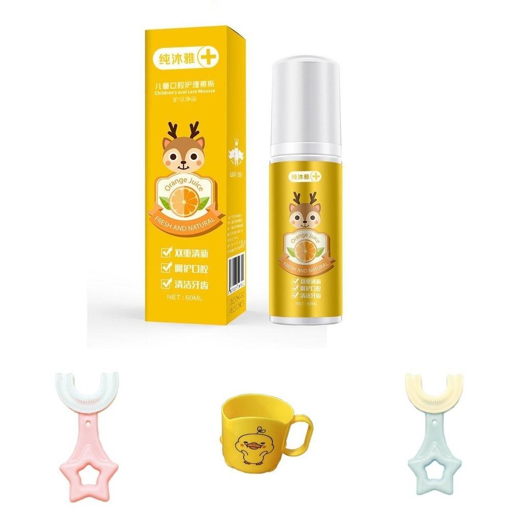 U-shaped Toothbrush For 2-12 Year Old Kids With Soft Silicone Bristles**