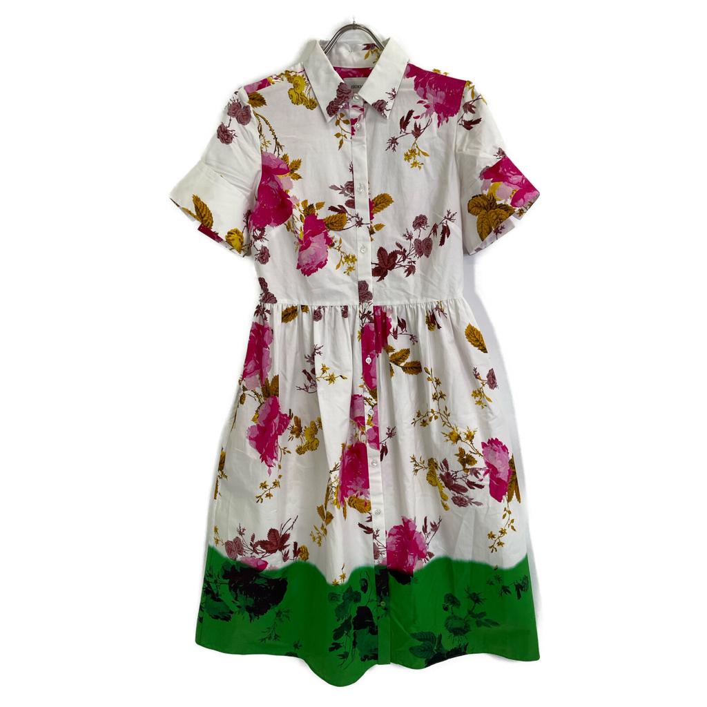 ERDEM S1D921 White Floral Cotton One Piece 24Stainless Steel dress UK6 whiteUsed