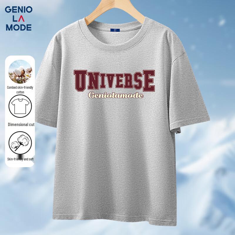 GENIOLAMODE Men s Loose Fit Cotton Short Sleeve T-Shirt M
