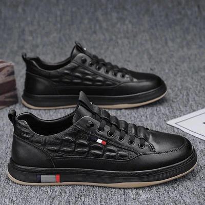 Chaussures De luxe en cuir pour hommes, chaussures De sport décontractées à la mode, respirantes et antidérapantes, chaussures De Skateboard Zapatos De Hombre