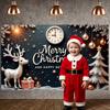 Festive Banner Clock Accent Christmas Banner Happy New Year Background Reindeer Design New Year Background For Family Reunion