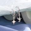Asymmetrical Tetragonal Star Ear Buckle Versatile Earrings Simple Creative Lucky Cross Star Earrings Tide