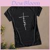Dames T-shirt met korte mouwen, zomer, met geloofsletterprint, grafisch T-shirt, blouse, mode, in zacht en comfortabel materiaal