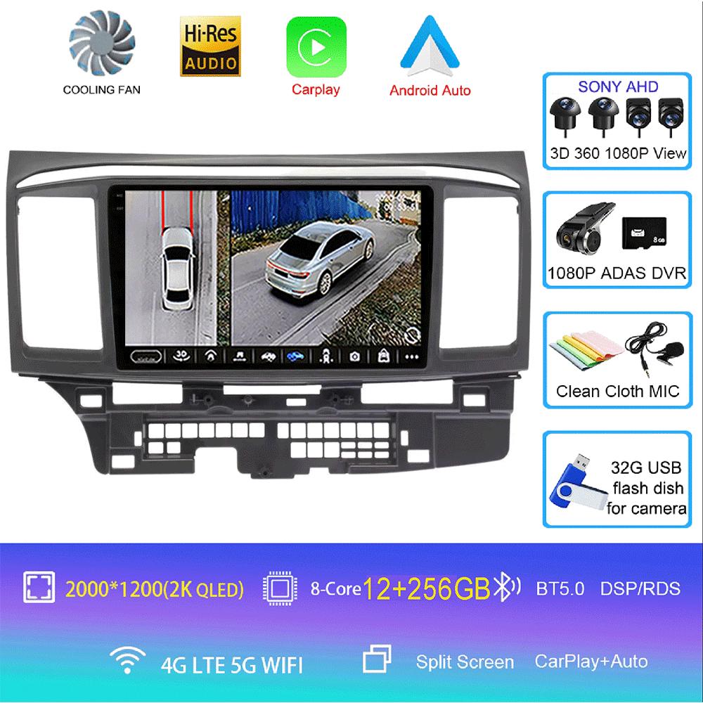 Android 14 video Player For MITSUBISHI LANCER 9 10 X 2008 - 2016 9Inch Car Radio Stereo Audio GPS Carplay Auto Screen