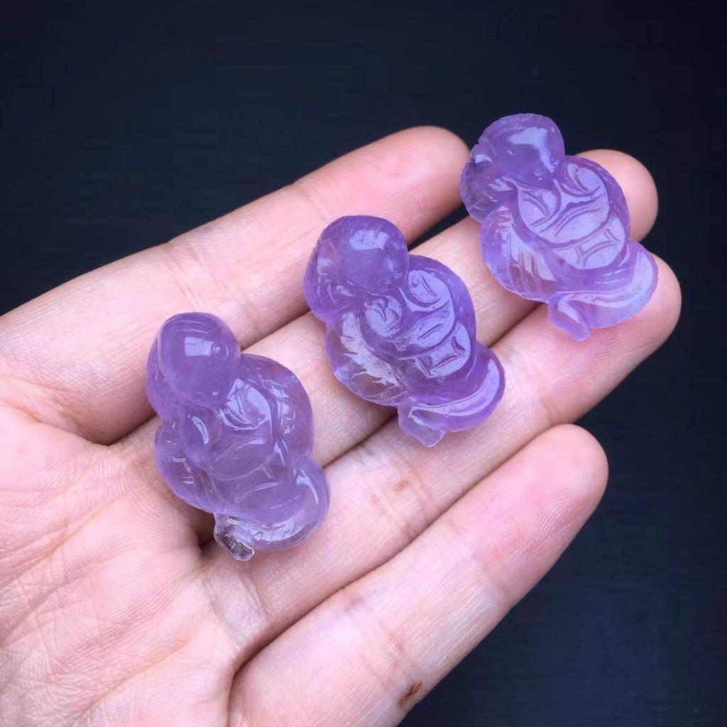 Natural Purple And White Crystal, Money Soon, Double-Sided Three-Dimensional Through-Hole Diy Bracelet, Accessories, Engraving, Horse.
