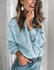 Women's 2021 Hollow Solid Color Pullover Sweater - European & American Round Neck Bottoming Shirt.