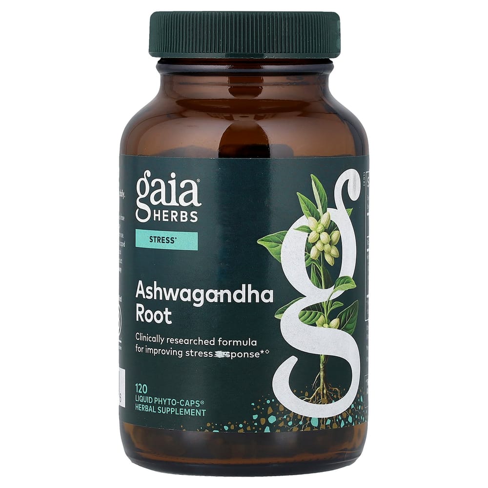 Gaia Herbs Ashwagandha Root Liquid Phyto-Capsules, 120 Vegetarian Capsules