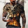 Christ Jesus T-Shirts for Men 3D Lion Printed T-Shirt Summer Clothes Short Sleeve Streetwear Vintage