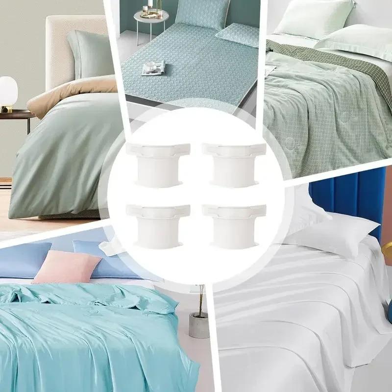 4pcs Bed Sheet Fixing Clip Bed Cover Fastener Quilt Sheet Straps Holder Clips Invisible Non-slip Fixing Device Bedsheet Grippers