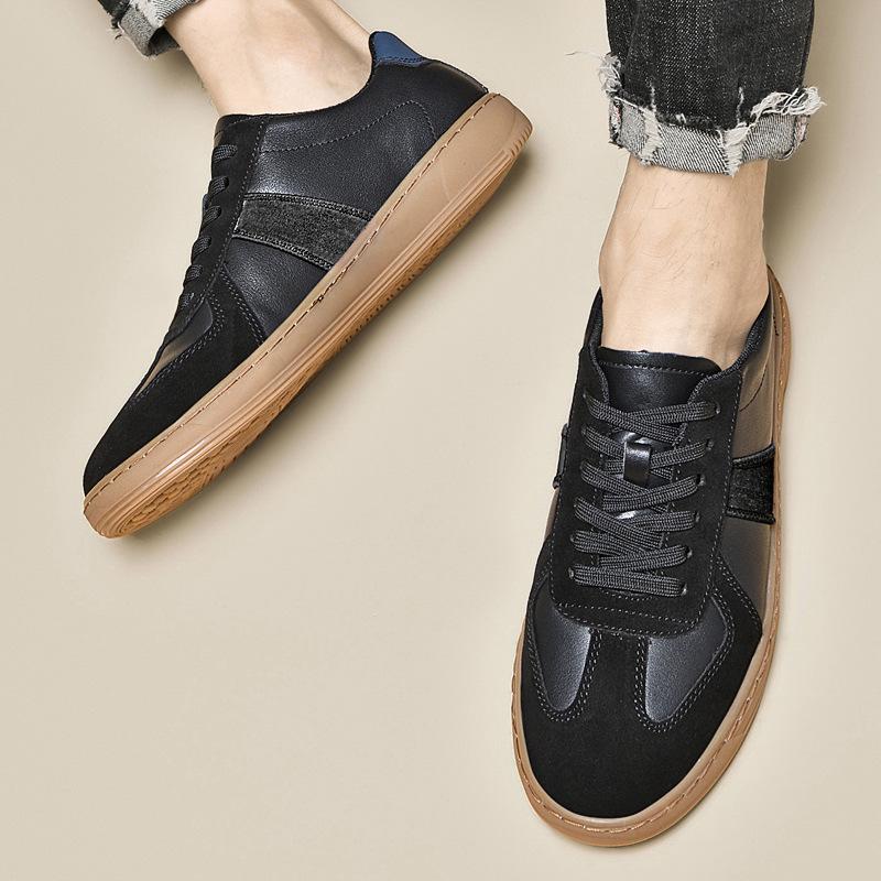 Retro men's first layer cowhide reinforced sewing line beef tendon sole sports and leisure board shoes men's trend