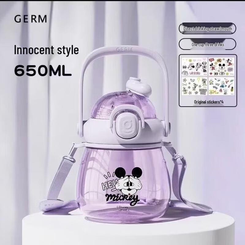 Mickey Series Cute Big Belly Glass Water Bottle