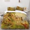 2/3 Pieces Angel Oil Painting Bedding Set Ancient Art Duvet Cover Cartoon Warm Bed Quilt Cover Kids Bedroom Bed Cover Set Green