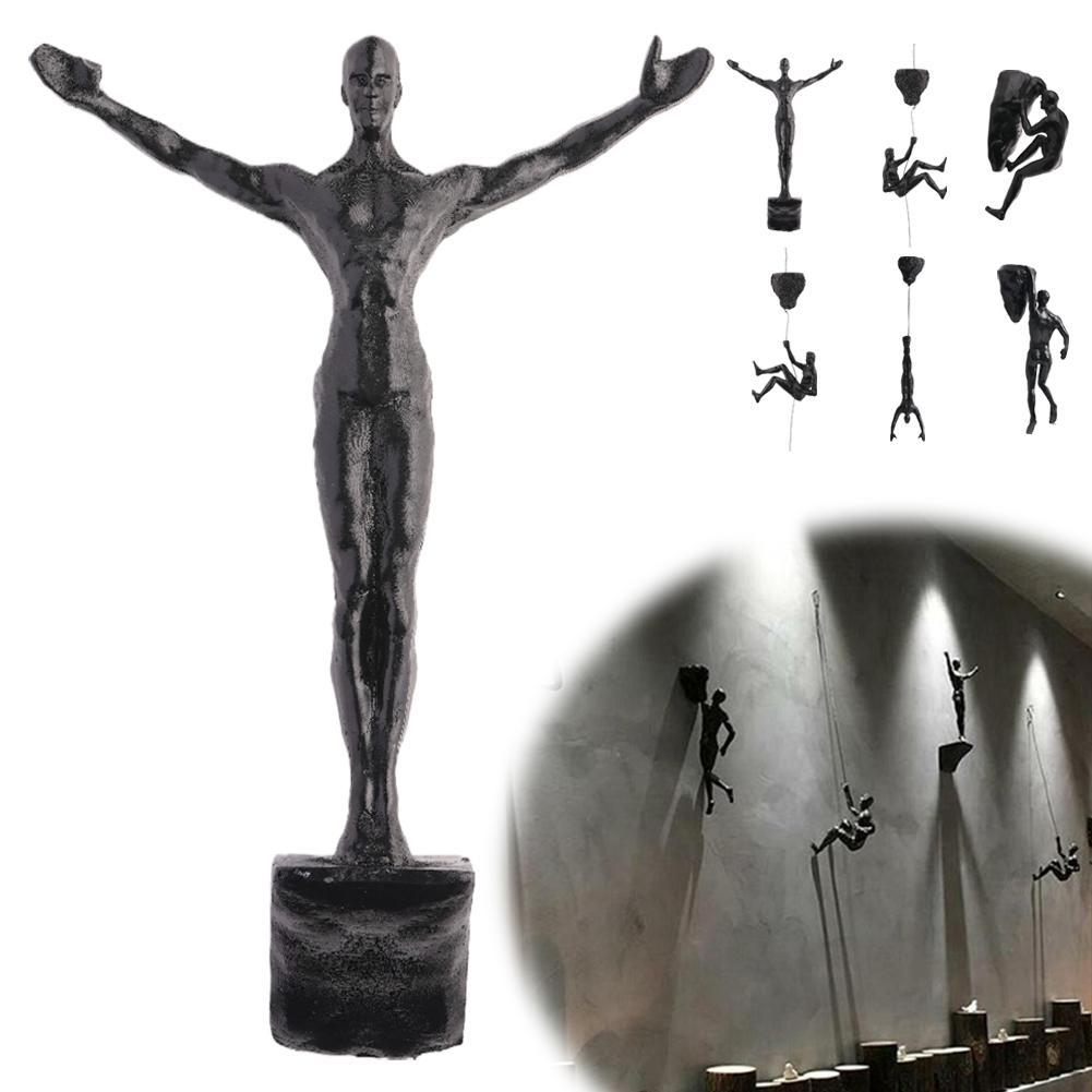 Athlete Rock Climbing Man Resin Background Wall Hanging Decoration Sculpture Statue Figures Creative Rock Climber Statue Pendant