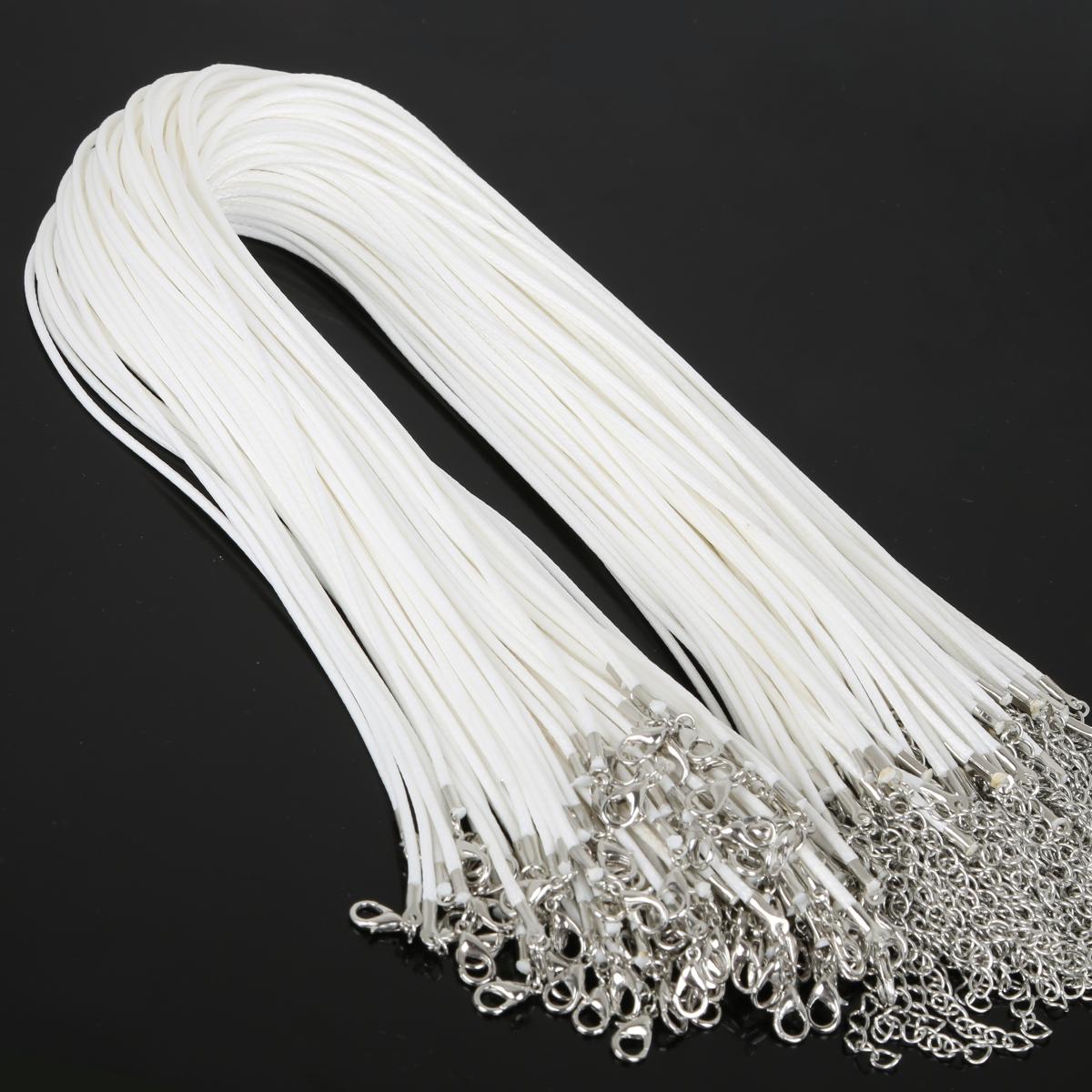 

Кожаный шнур из искусственной кожи, веревка-омар для ожерелья и подвески «сделай сам», подвески ручной работы, фурнитура 2mm x 45cm 10pcs белый