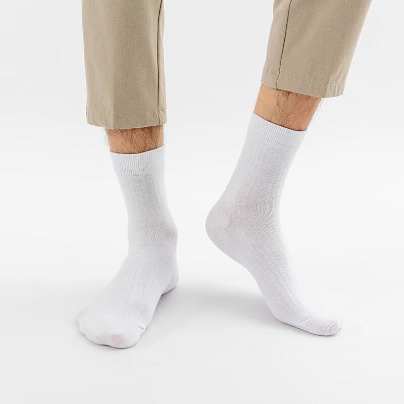 Qiansniao Men's Cotton Antibacterial Mid-Calf Socks, 5-Pair Pack