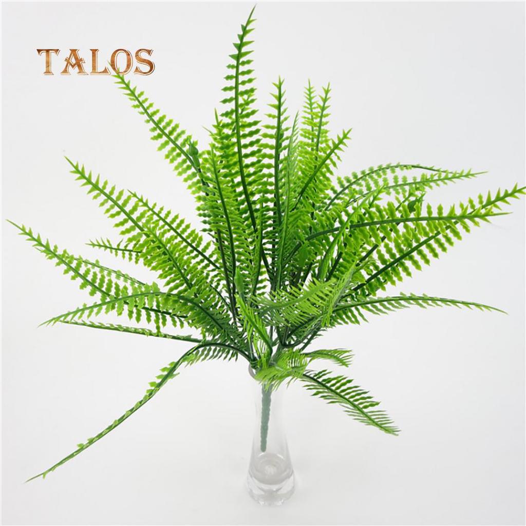 1 Bouquet Artificial Persian Leaf Plastic Green Plant Home Office Shop Decor Homedecor