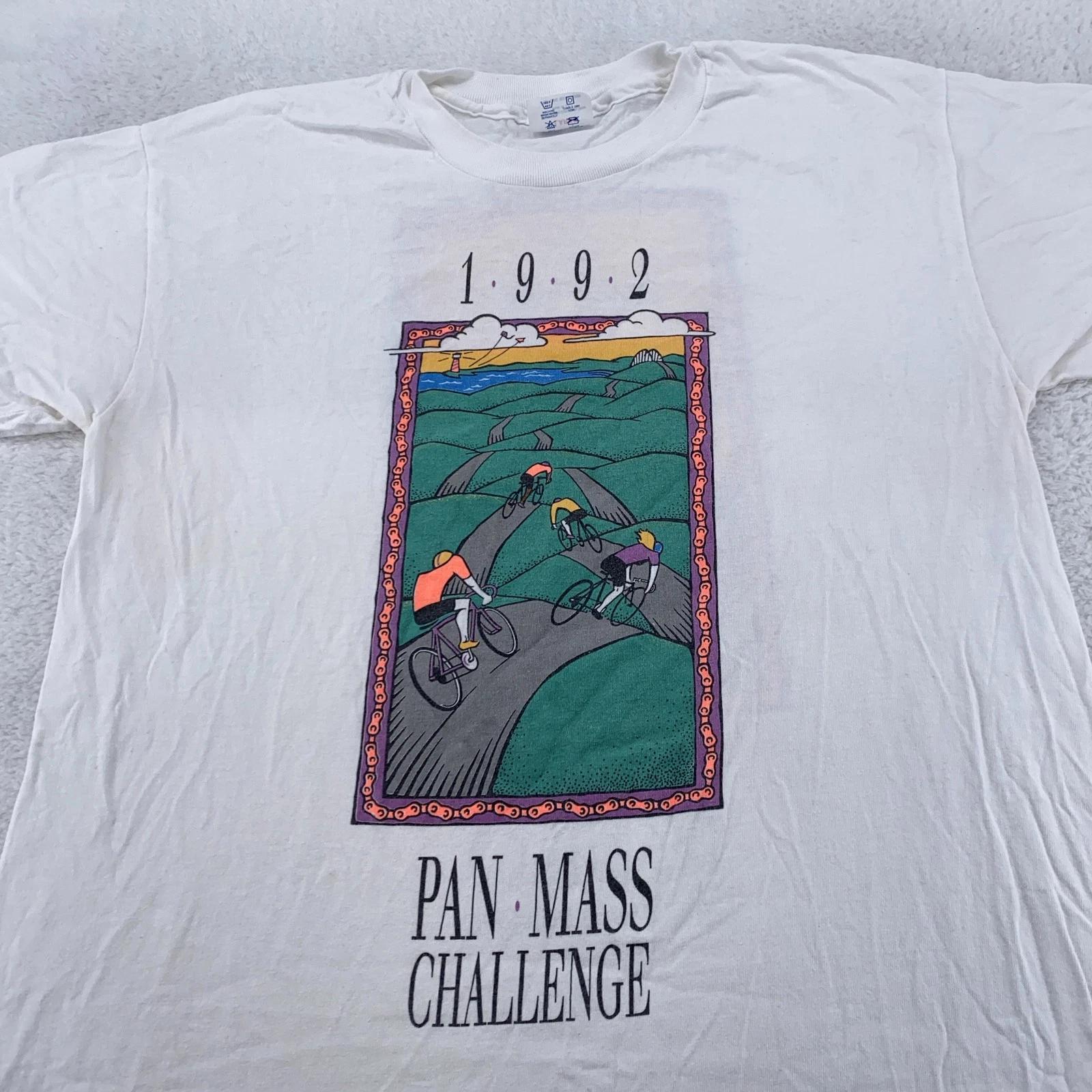 

vtg 1992 Pan Mass Challenge Bike Race Shirt Mens M/L Cycling Champion Tee 90s 2XL