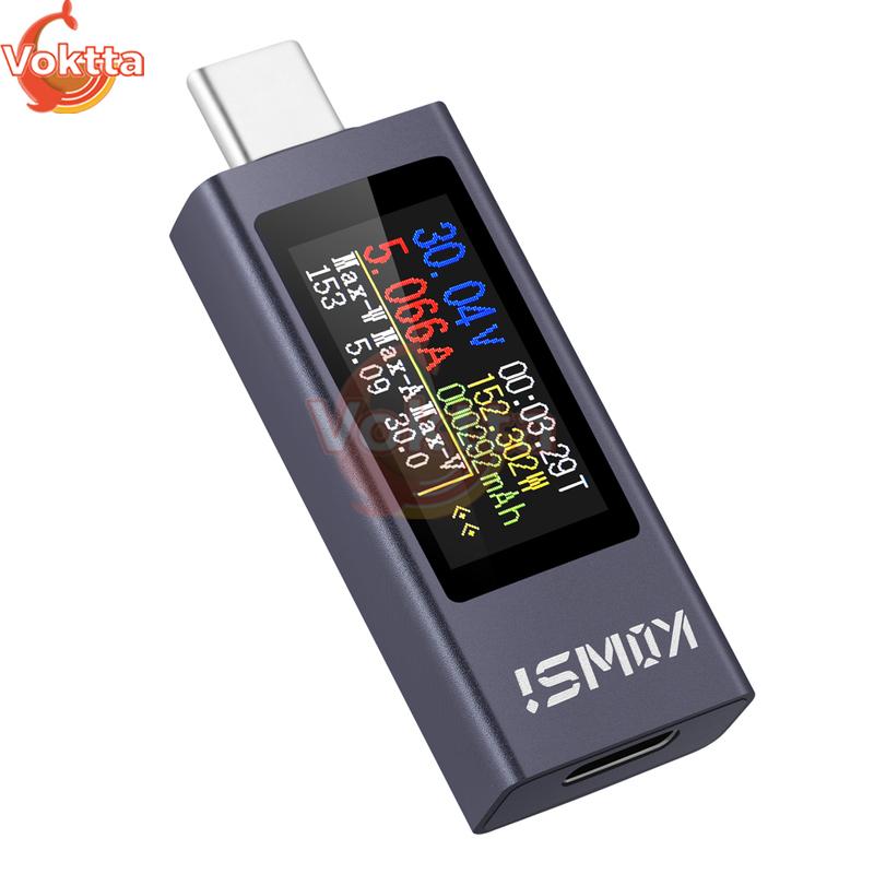 KWS USB Type-C Interface Tester DC 4-30V 12A Digital Voltmeter Ammeter Power Meter Voltage Current Meter Battery Charging Tester