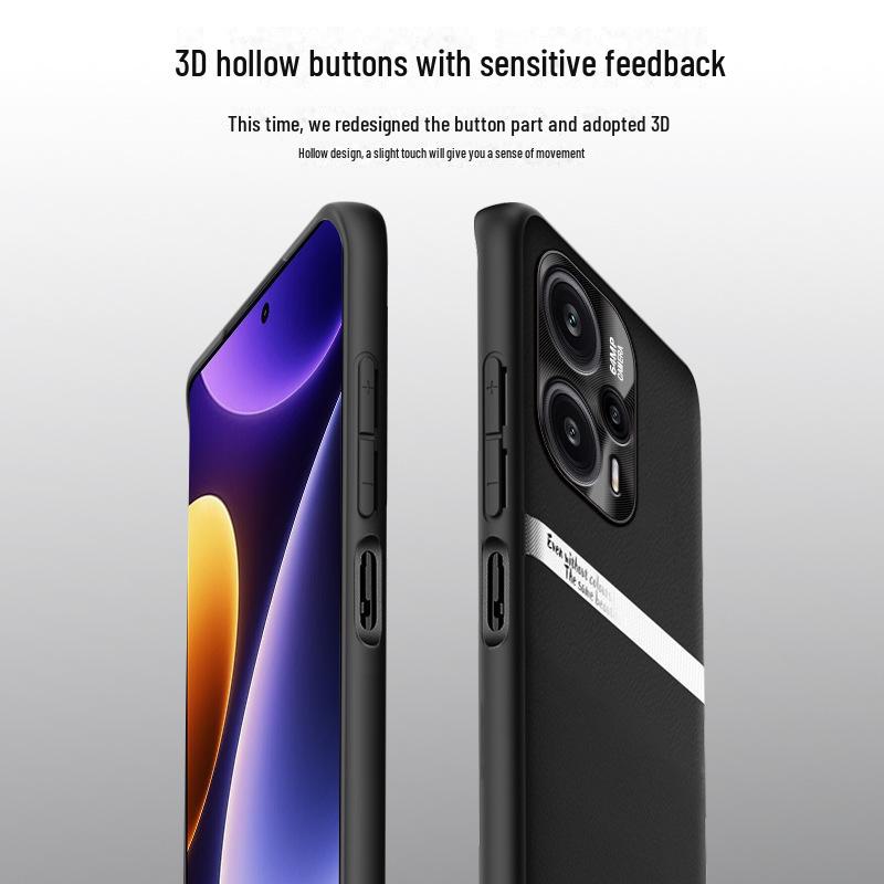 Redmi Note 12 Turbo Leder Anti-Fall Schutzhülle, Einteiliges Design