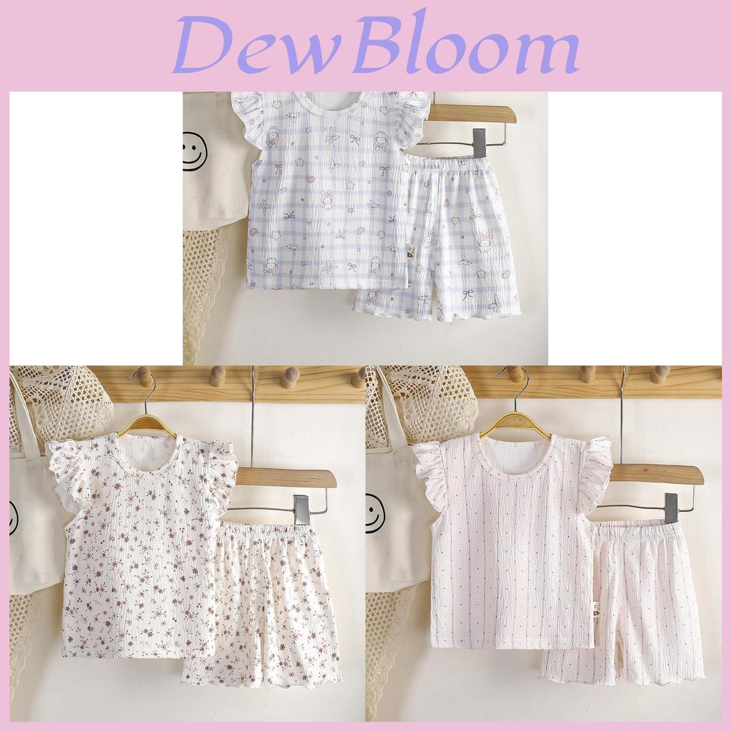 Childrens Summer Girl Pajamas With Short Sleeve Top And Shorts Set For Toddler Girls