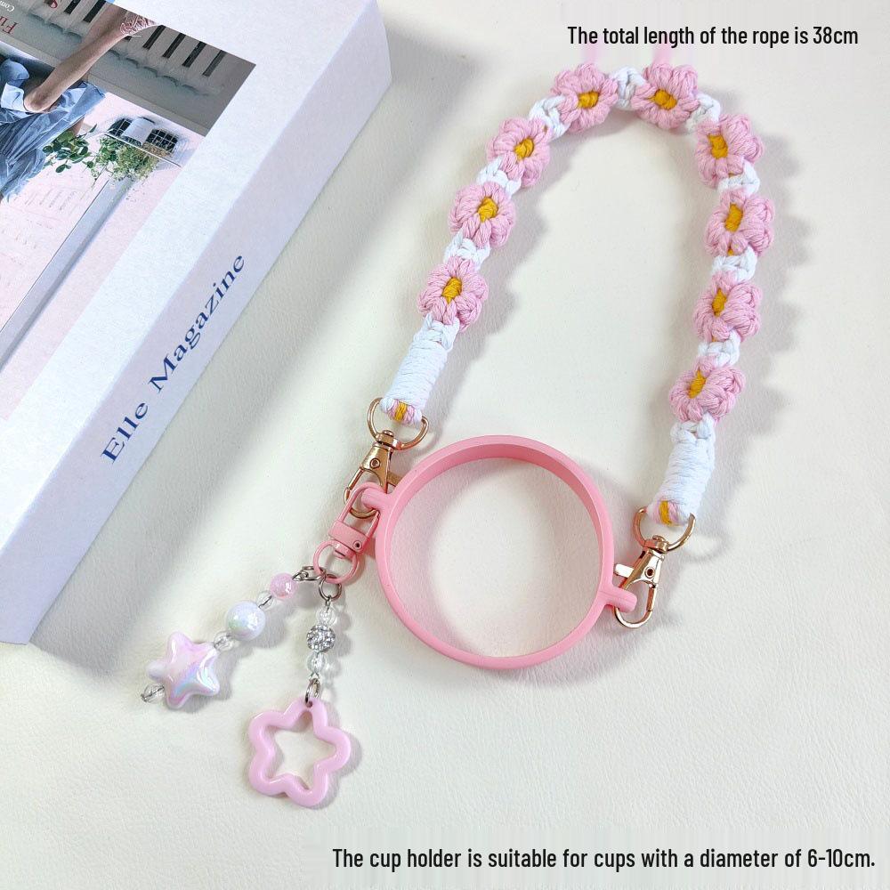 Woven Flower Strap for Water Bottles and Thermos Cups