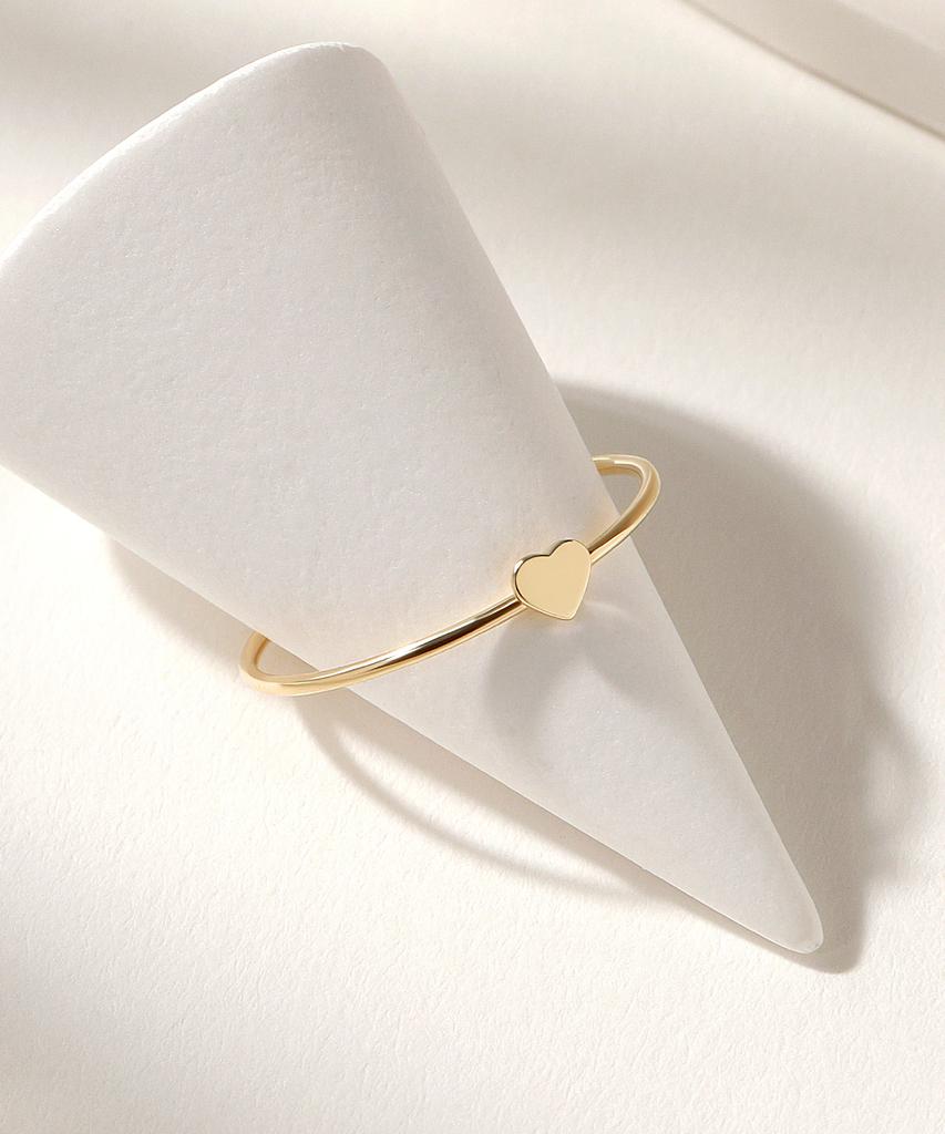 Mcel 14K/18K Tiny Flat Heart Ring