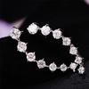 Women Fashion Star Shaped 7 Rhinestone Long Bride Ear Stud Earrings for Weeding Party