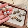 ins style square pearl stud earrings women's simple niche temperament high-end earrings exquisite versatile explosive ear jewelry