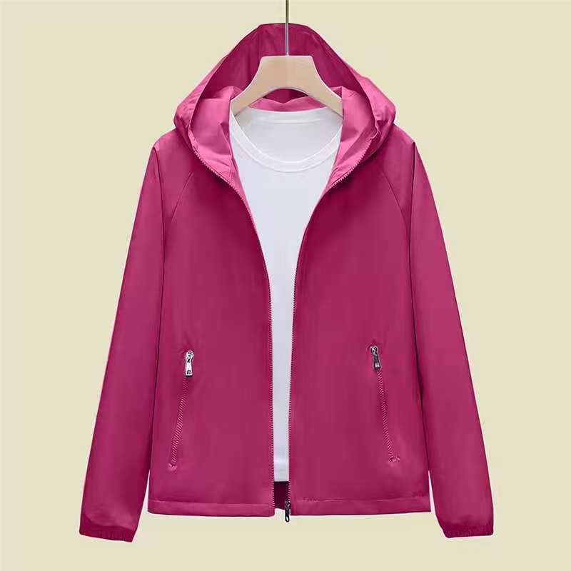 New Women's Windproof and Waterproof Jacket Casual Hooded Top Loose Trench Coat Jacket Jacket