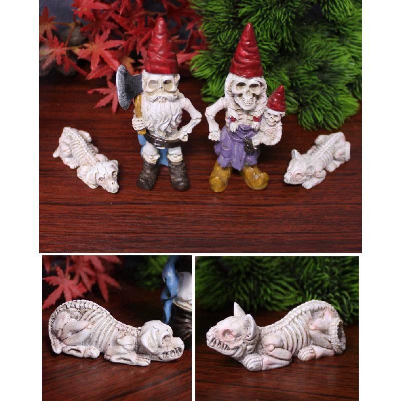 Halloween Skeleton Dwarf Resin Micro Landscape Garden Ornament For Celebration And Decor