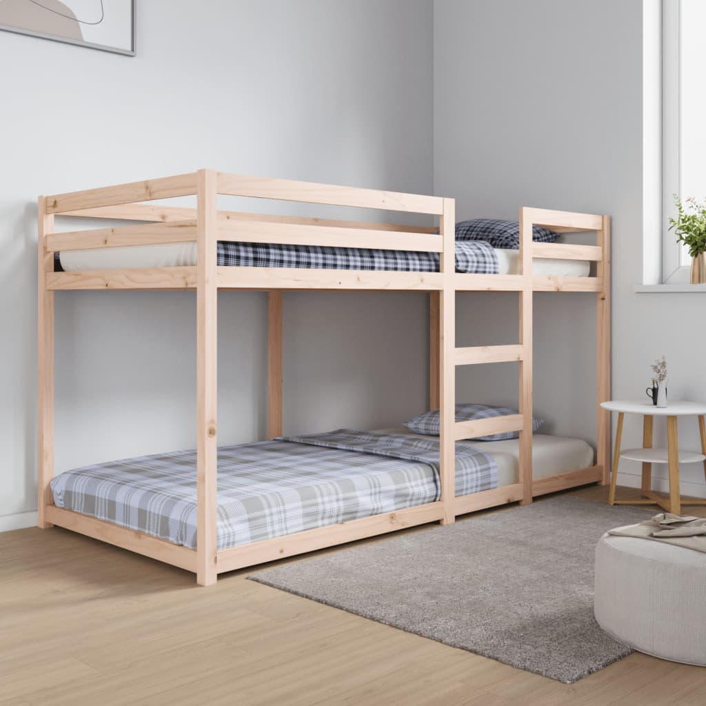 vidaXL Etagenbett ohne Matratze 90x200 cm Massivholz Kiefer braun