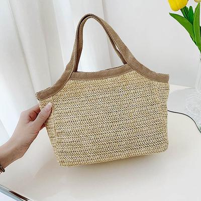 Summer Straw Bags For Women Handmade Vintage Beach Bags Rattan Woven Handbags Shoulder Messenger Bags Casual Tote Clutch Bag